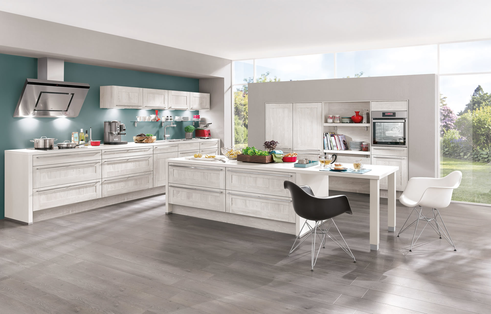 Blum HPDL Solid Wood Kitchen Cabinets Contemporary European Style For Farmhouse