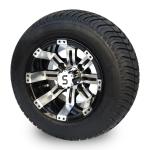 205/50-10 DOT Low Profile Street Tires And 10 Inch Golf Cart Machined/Glossy