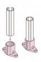 Aluminum Foot Cup Pipe Rack Fittings ISO9001 For 28mm Pipe