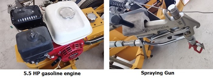 Airless Spraying Street Line Painting Machine 6.5HP Gasoline Road Striping Equipment