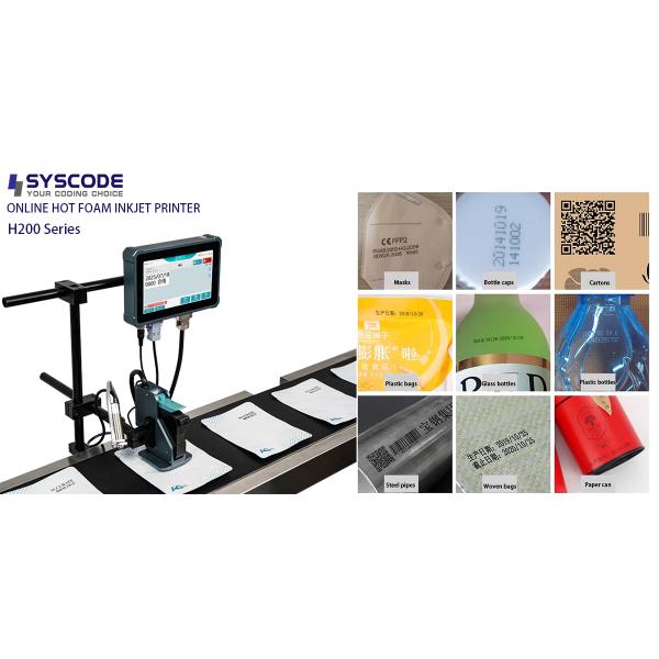 Syscode H200 High-Performance Thermal Inkjet Coder - Compatible with water/solvent/UV inks, supports variable data printing, 200m/min high-speed