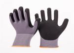 13G Nylon Knitted Black Nitrile Coated Hand Gloves Resistant Abrasion