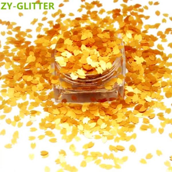 Die Cutting Printing Matte Shaped Glitter Poly Flower Petals Glitter Shape