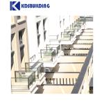 Metal Building Balcony Railing Tempered Double Glazed Aluminium Iron Baluster
