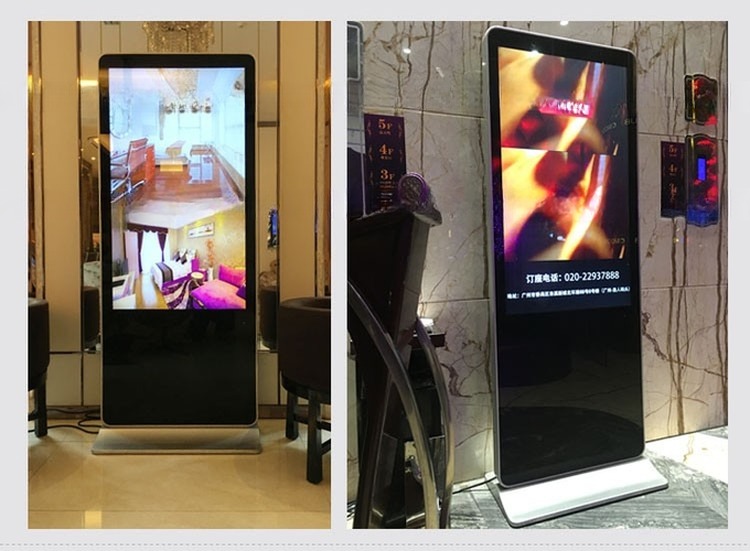 Ground standing 65 inch interactive self-service terminal kiosk touchscreen monitor (Win10/11 or Android OS) 4K UHD