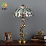 Pure Copper Shell Lamp Art Retro Garden Bedroom Living Room Decorative Table