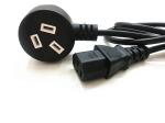 Best 10A/16A 3pin black two side power cable 0.5m-10m copper power cord