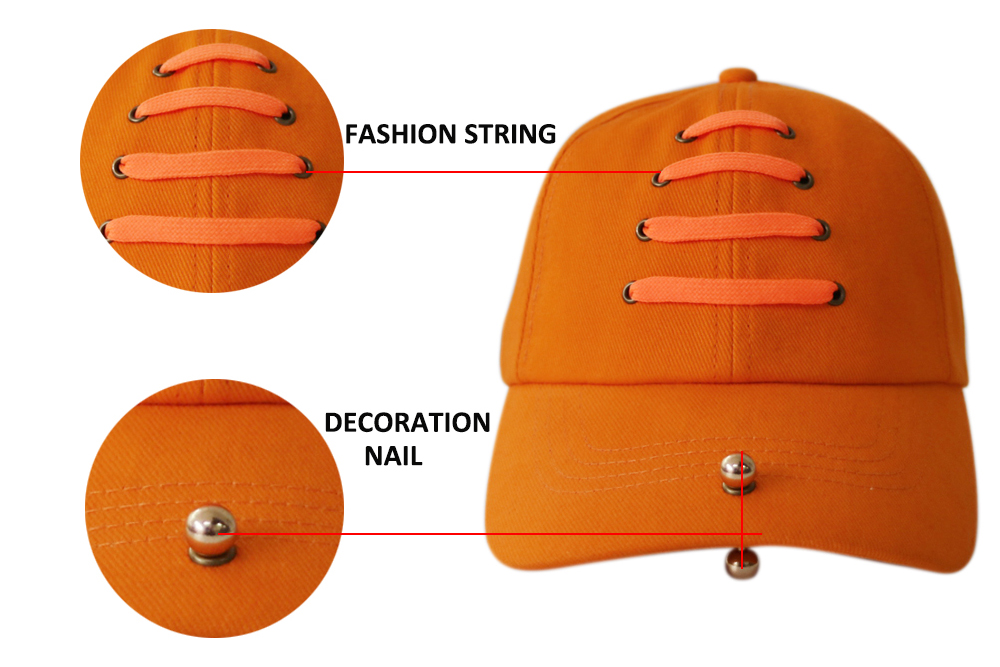 Fashion String Decoration Fitted Dad Hats / Personalized Dad Hats Female Use