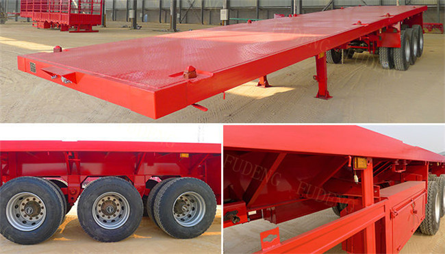 20ft 40ft container flat bed semi trailer, flat pack trailers price