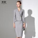 Formal Ladies Women Suit in Slim Fit Office Dress with Two Pieces in Color