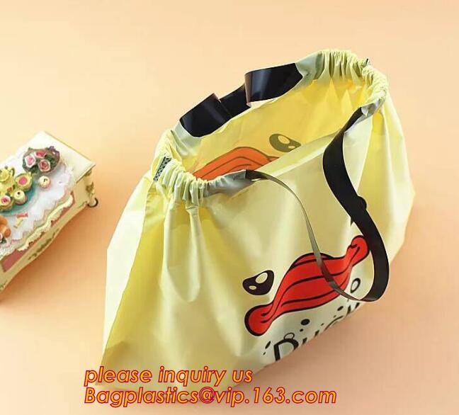 Biodegradable Environment friendly LDPE Plastic bags with DRAWSTRING closure bags, backpack, drawtape bag, essentials