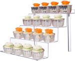 12x1.8x9in 4 Steps Acrylic Cupcake Stand For Supermarket