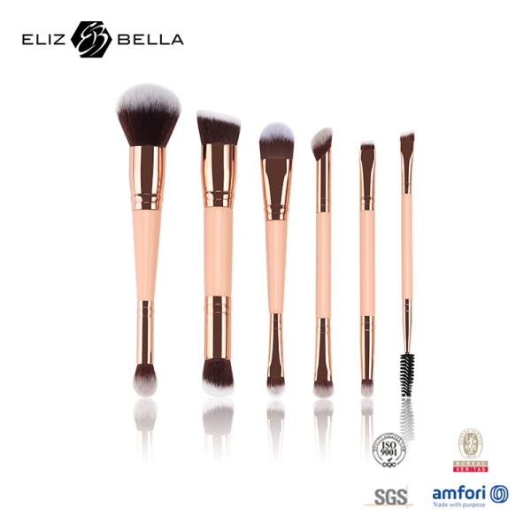 6pcs Gold Aluminium Ferrule Beauty Makeup Brush Cosmetic Brushes For Liquid