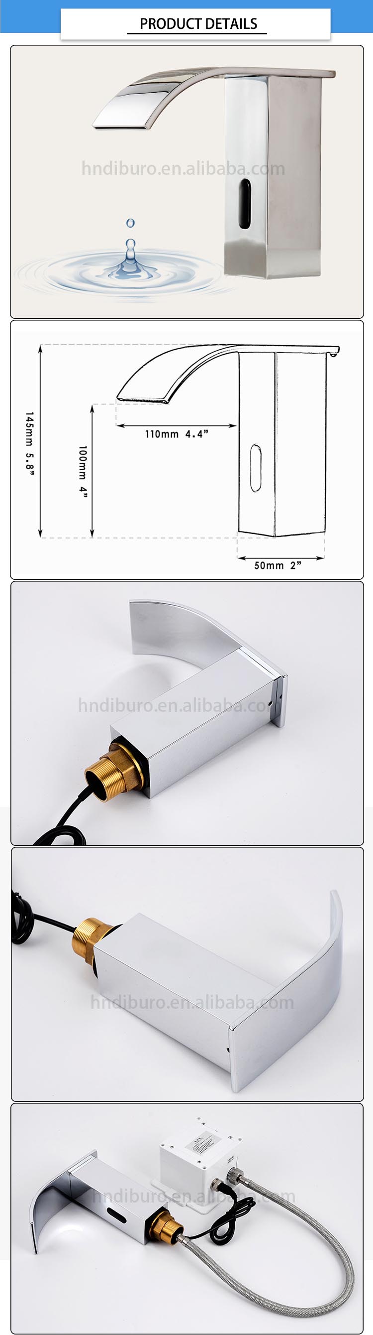 500000 Cycles 35mm Touchless Bathroom Sink Faucet