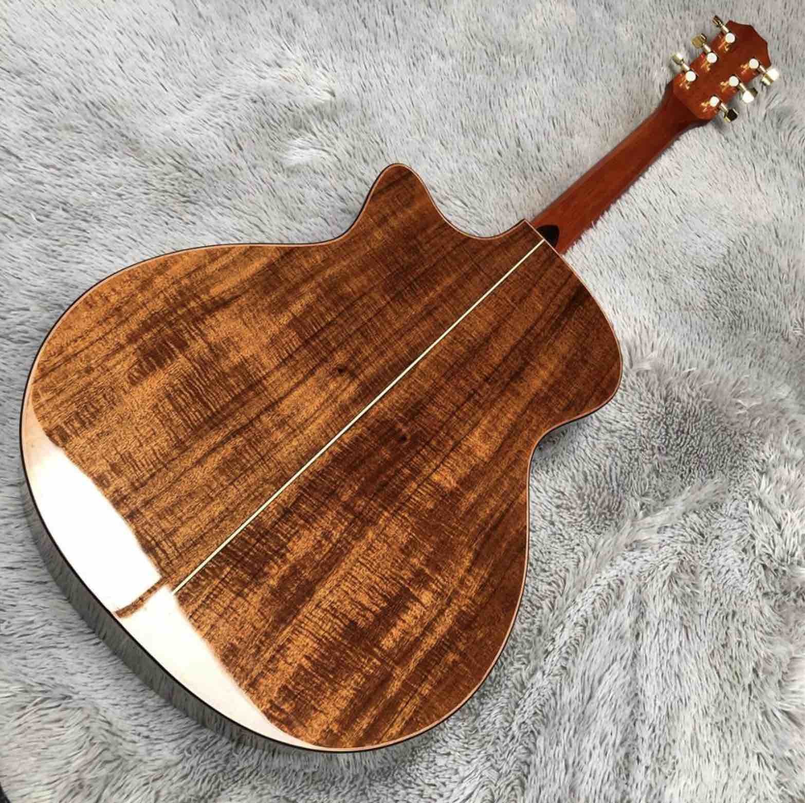 Ebony Fingerboard Abalone Binding Cutaway KOA Wood 916K Acoustic Electric Guitar