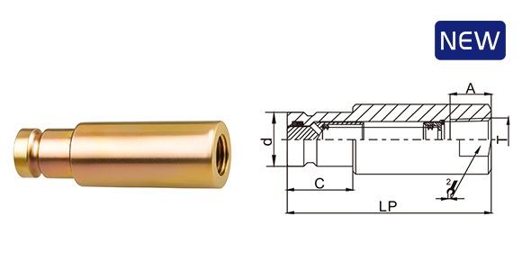 CB-SP-6FN-PTR male hydraulic quick coupling with threaded flat face design