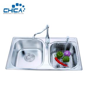 Wholesale SUS304 Stainless Steel Kitchen Sink Double Bowl Kitchen Sink Press Kitchen Sink With Faucet from china suppliers