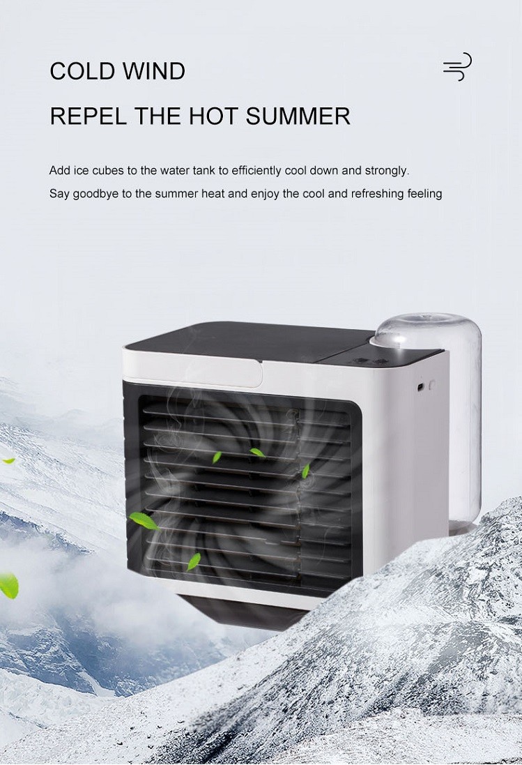Mini Evaporative Air Cooler Portable Air Cooling Fan Personal Table Fan
