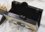 Big Eye Pattern Box Clutch Bag , Beige Color Ladies Clutch Bags