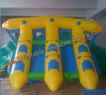 Yellow Inflatable Boat Toys , Inflatable Flyfish Boat Towable 4m x 4m