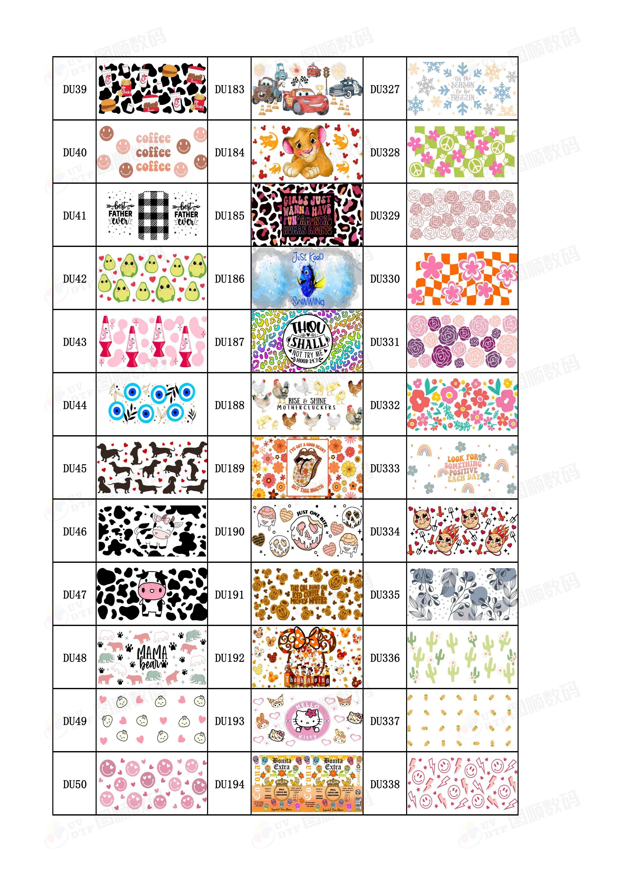 Foil Hot Stamping AB Transfer Film Disney Tumbler Wrap Glass Cup Wraps