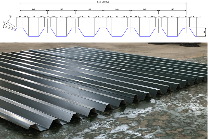 Steel panle profile drawing