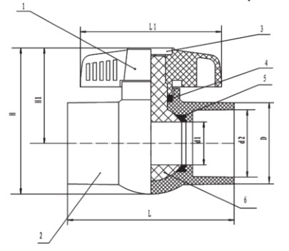 Plastic Compact Ball Valve for Industry, a Irrigation, Swimming Pool, Agriculture