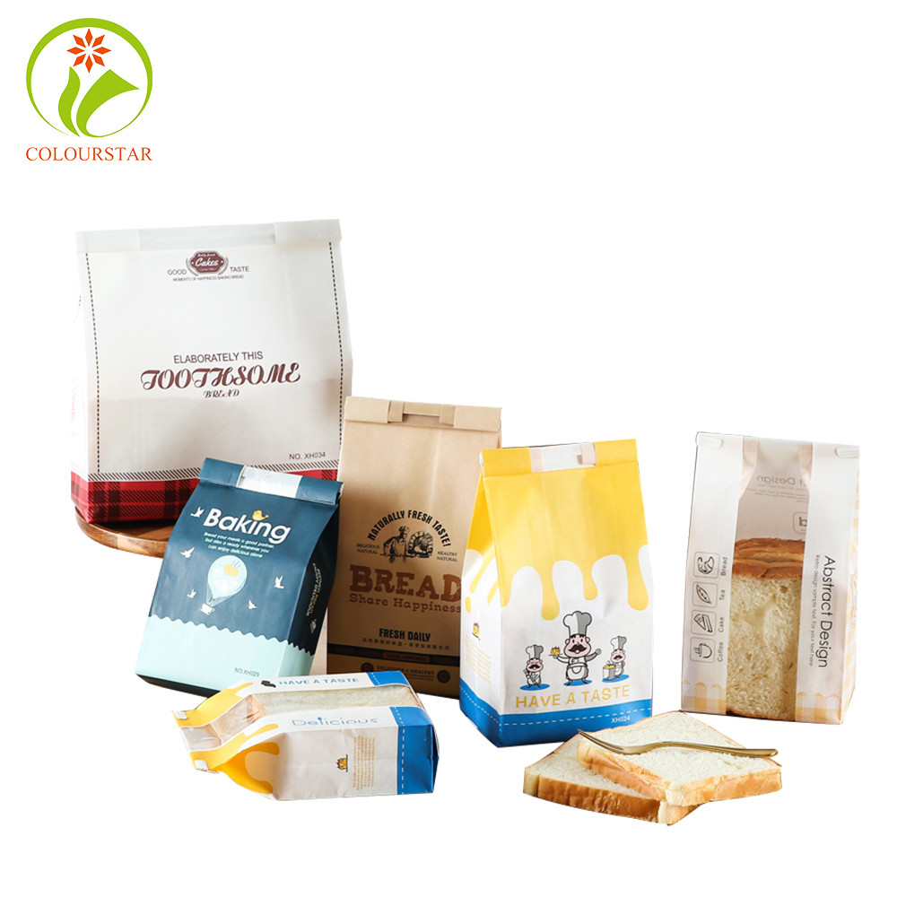 Oil Proof ISO9001 100gsm Kraft Paper Food Bags UV Varnishing