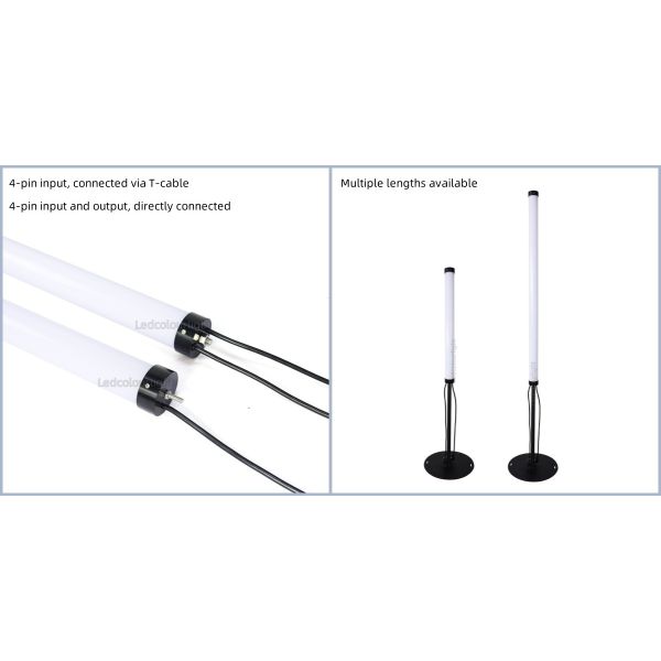 50mm 2m Length DMX Control RGB Programmable LED Standing Tube Lights