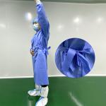 Blue Knitted Cuff Disposable Surgical Gown Ultrasonic Seam SMS Nurse Surgical