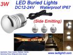 3W Side Emitting Led Buried Light IP67 Waterproof Deck Floor Patio Inground Led
