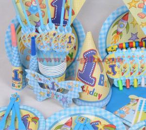 Wholesale Boy first birthday Rocket bear birthday Kids Birthday Decoration Set Baby Birthday Party pack from china suppliers