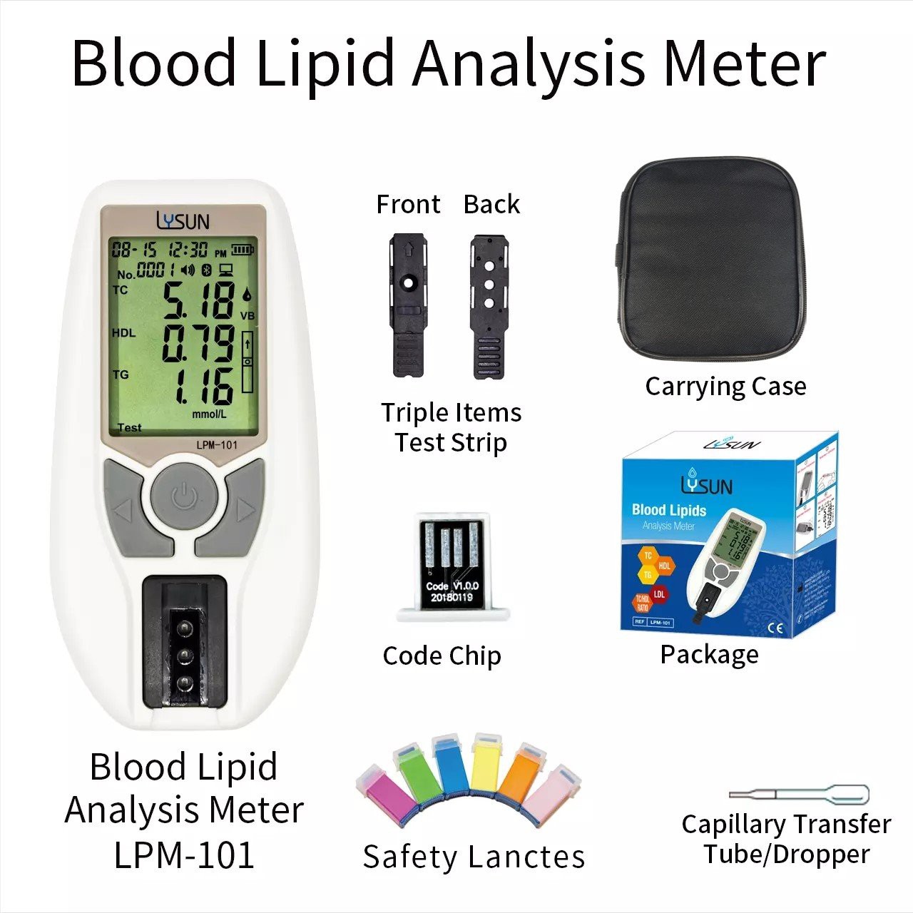 3 In 1 Blood Lipid Test Strip Total Cholesterol, Triglycerides, High Density Lipo-protein TC/TG/HDL/LDL For POCT Analyzer