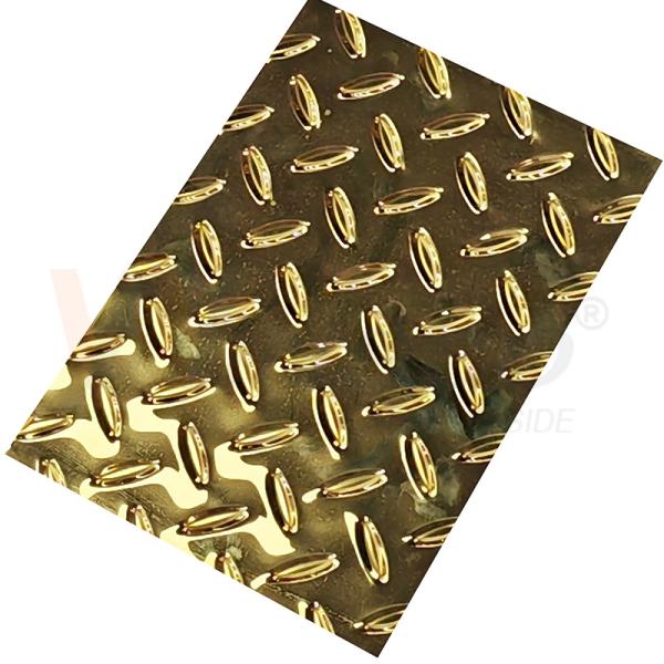 Rice Grain Diamond Embossed Stainless Steel Sheet Anti Skid Plate With Titanium