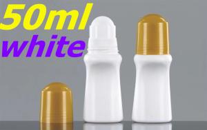 Wholesale Empty 50ml Essential Oil Cosmetic Plastic HDPE Roller Bottle White Deodorant Roll on Bottles from china suppliers