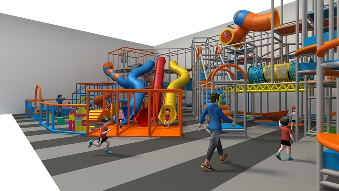 Indoor Play Structure With Slide Assembly Video Game Style Play Area Manufacturers