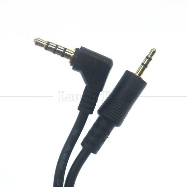 2.5mm 3 Poles Jack to 90 Degree Right Angle 4 Poles 3.5mm TRRS Jack Stereo Audio