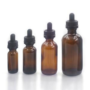 Wholesale 120ml Empty Amber Glass Bottles 4 Oz Boston Round Glass Bottles For Oil Products from china suppliers