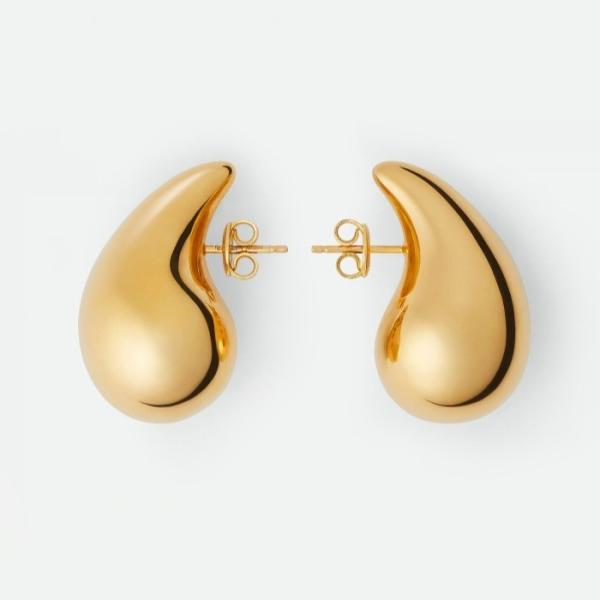 Lightweight 18K Gold Plated Large Drop Ladies Earrings Jewelry in 925 Sterling