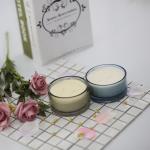 Custom Logo Scented Soy Wax Candle Ceramic Marbled Jar Scented 3 Wick Soy Candle