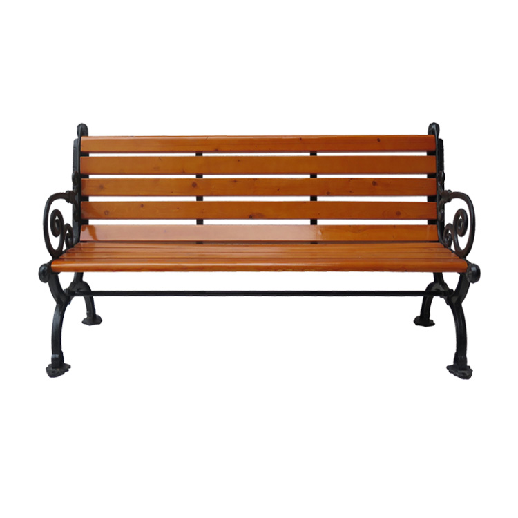 Patio Furniture Metal Outdoor Steel Wood Park Bench Seat Cast Iron Bench with Back