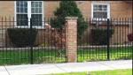 Black Powder Coated Backyard Metal Fence / Metal Security Fencing For 3 Rails