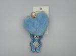 Various Colors Bear with Furry Heart Key Chain