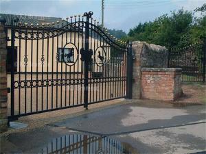 Wholesale Hot Dipped Galvanized Wrought Iron Fence Gate , Wrought Iron Security Fence from china suppliers