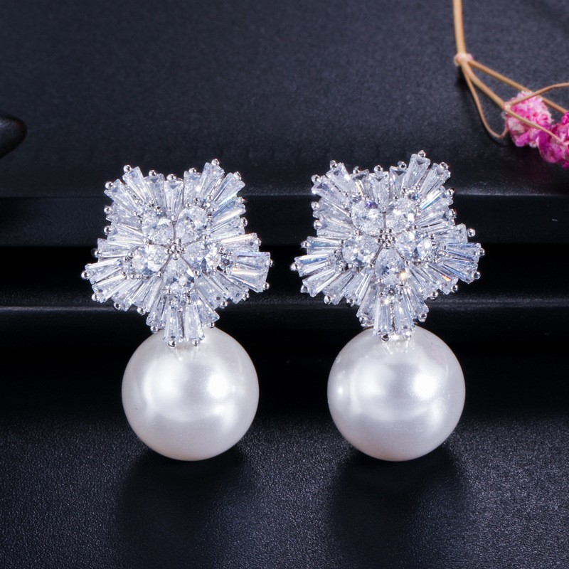 Fashion zirconia earrings cz earrings classic simple earrings design jewelry earrings necklace jewelry set