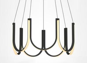 Wholesale Aluminum Acrylic Black Color 600mm 800mm Modern Ring Chandelier from china suppliers