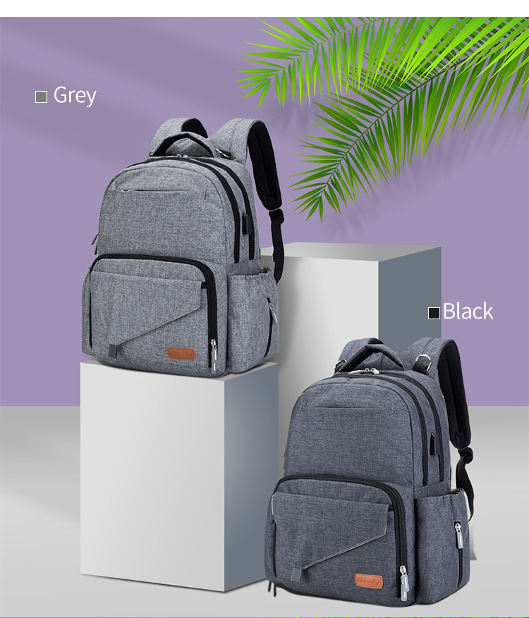 Maternity Diaper Bag Backpack With USB Interface 11.4*7.5*17.7inch