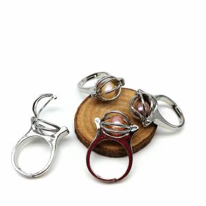 Wholesale Unique Love Wish Pearl Bead Ring Cage Design Adjustable Women or Men Ring from china suppliers