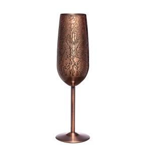 Wholesale Unbreakable Stainless Steel Champagne Glasses 200ml Copper Goblet Baroque Style Wine Cup from china suppliers