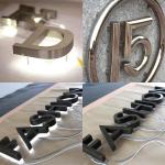 PC Acrylic 3D Letters LED Illuminated Back Lit Advertising Board for Outdoor at